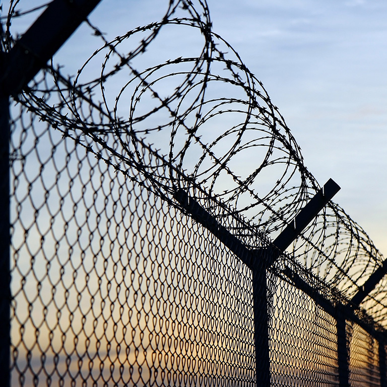 barbed wire fence on the european border