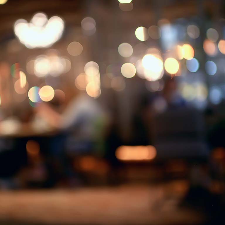 Blurred restaurant lights