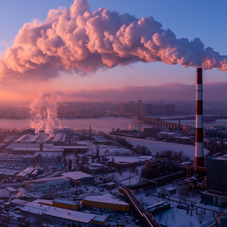 carbon emission aerial plant