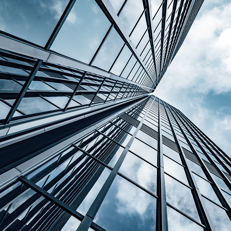 Low angle view of skyscrapers. modern building