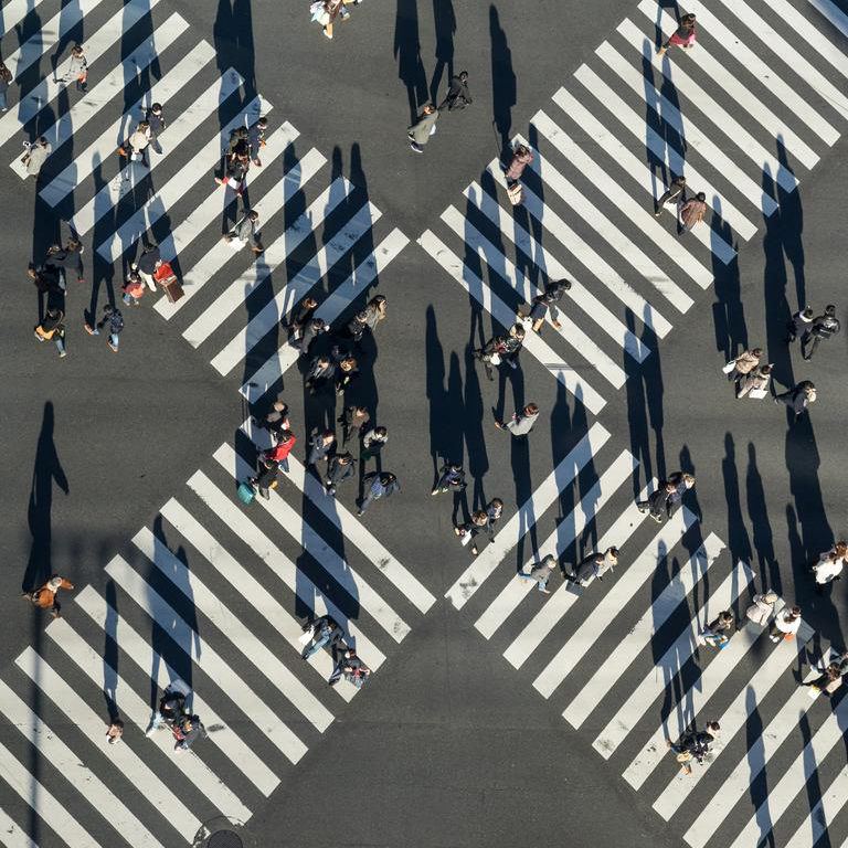 People crossing the street