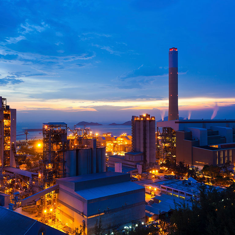 Power plants in Hong Kong along the coast