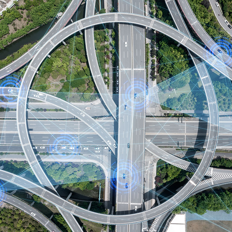 smart transportation with Motorway intersection