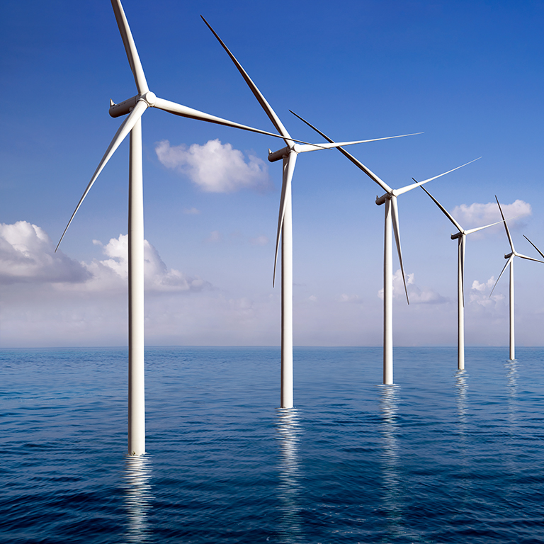 Wind turbines at sea (offshore wind farm)